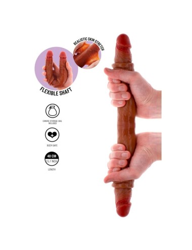 GET REAL - DILDO DE SILICONE DE DUAS PONTAS CARAMELO 40 CM