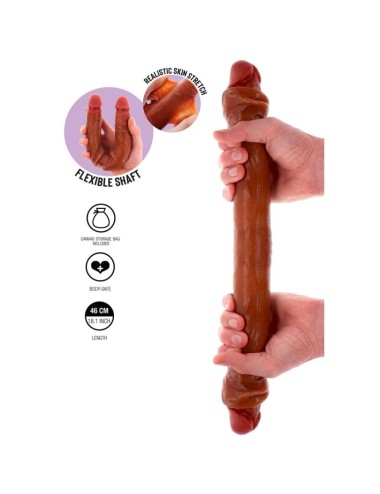 GET REAL - DILDO DE SILICONE DE DUAS PONTAS CARAMELO 46 CM