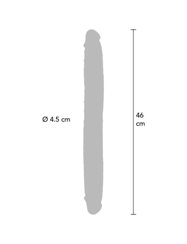 GET REAL - DILDO DE SILICONE DE DUAS PONTAS CARAMELO 46 CM