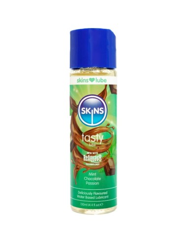 SKINS - LUBRIFICANTE SABOROSO À BASE DE ÁGUA COM SABOR DE HORTELÃ E CHOCOLATE 130 ML