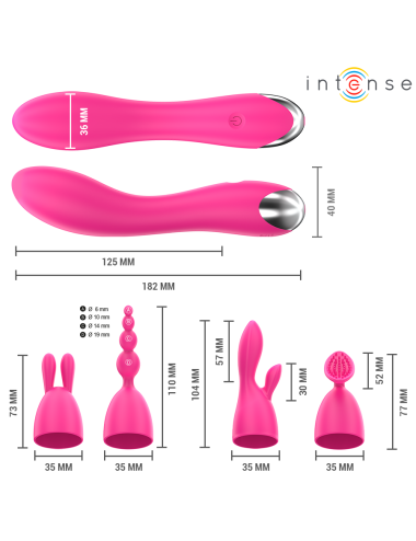 INTENSE - VIBRADOR CHER COM 20 PADRÕES E CABEÇAS INTERCAMBIÁVEIS