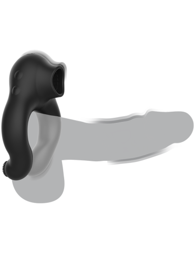 BLACK&SILVER - ANEL VIBRADOR DE SILICONE 3 MOTORES RECARREGÁVEIS PRETO
