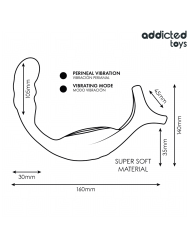 ADDICTED TOYS - ANEL PENIANO DUPLO PARA PRÓSTATA COM CONTROLE REMOTO