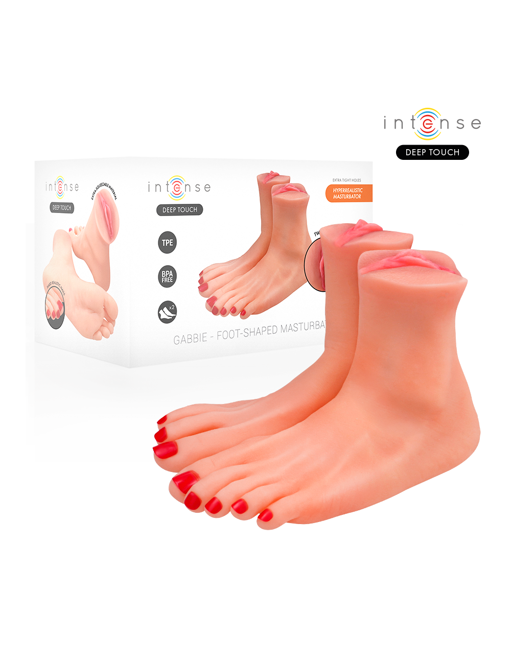 INTENSE DEEP TOUCH - GABBIE MASTURBADOR DE DUAS PEÇAS EM FORMATO DE PÉ