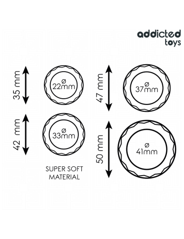 ADDICTED TOYS - CONJUNTO DE ANÉIS PENIANOS TEXTURIZADOS - 4 TAMANHOS
