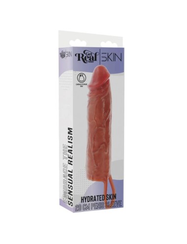 GET REAL - CAPA DE SILICONE PARA PÊNIS HIDRATADA CARAMELO 20 CM