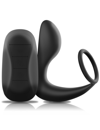 BLACK&SILVER - MASSAGER ANAL COM CONTROLE REMOTO SILICONE RECARREGVEL PRETO