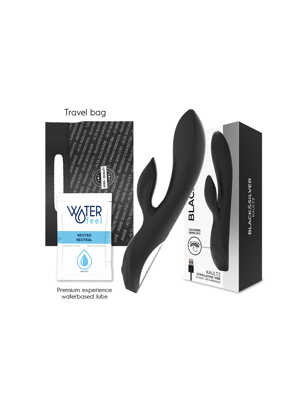 BLACK&SILVER - VIBRADOR KAULTZ TOUCH CONTROL