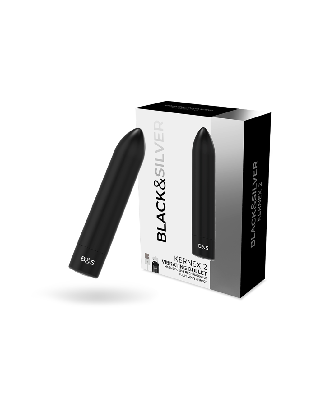 BLACK&SILVER - BALA MAGNÉTICA VIBRANTE PRETA KERNEX 2 PRETA