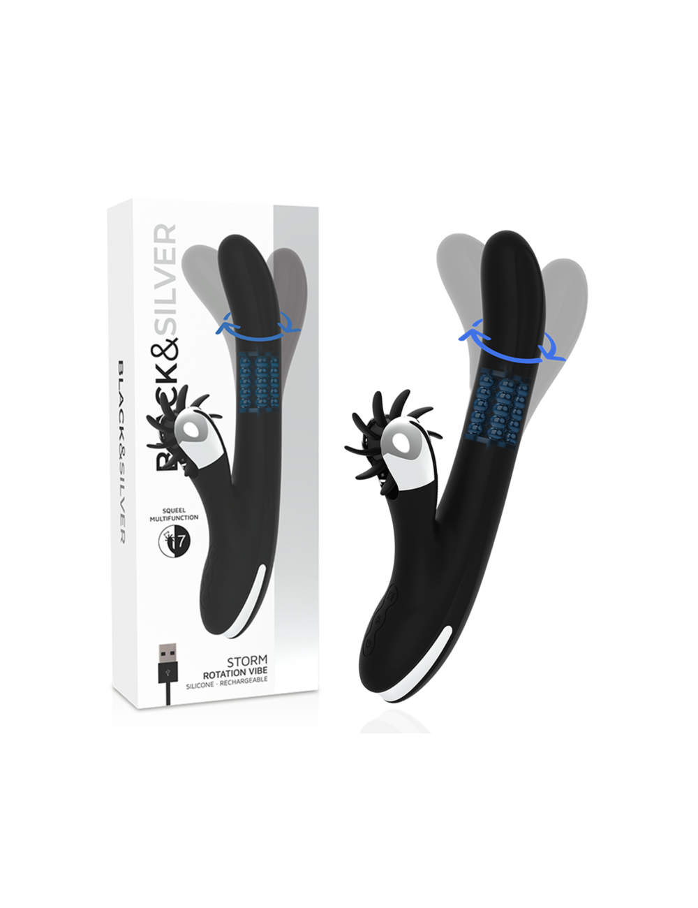 BLACK&SILVER - VIBE DE ROTAÇÃO DE TEMPESTADE DE COELHO