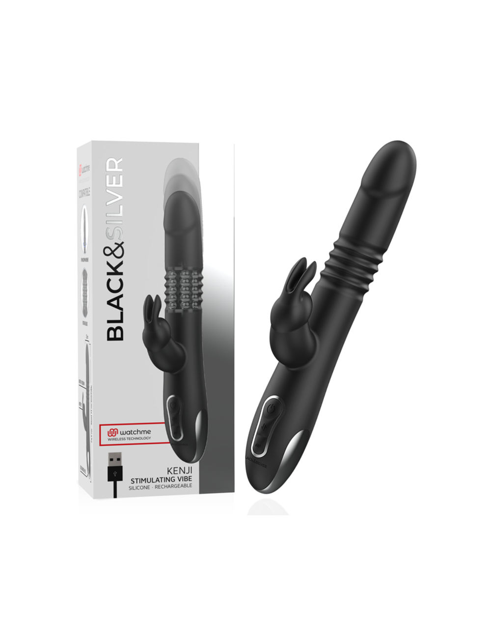 BLACK&SILVER - VIBE ESTIMULANTE KENJI COMPATÍVEL COM A TECNOLOGIA WATCHME WIRELESS