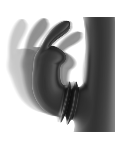 BLACK&SILVER - DJ. ESTIMULADOR DE COELHO DE SILICONE RECARREGÁVEL ADAM PRETO