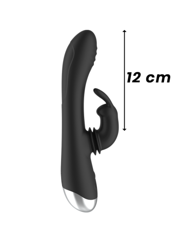 BLACK&SILVER - DJ. ESTIMULADOR DE COELHO DE SILICONE RECARREGÁVEL ADAM PRETO