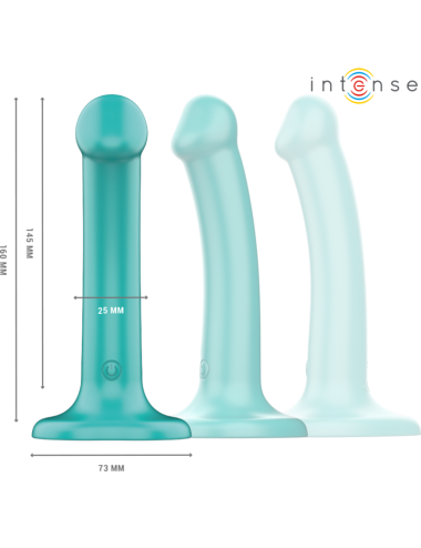 INTENSE - VIBRADOR KATIE COM VENTOSA 10 VIBRAÇÕES CONTROLE REMOTO AZUL