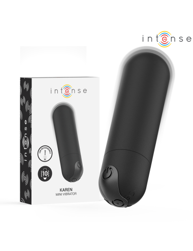 INTENSE - KAREN MINI VIBRATÓRIO BULLET RECARREGÁVEL PRETO