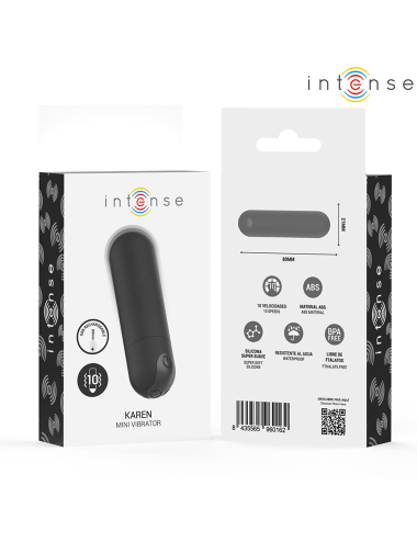 INTENSE - KAREN MINI VIBRATÓRIO BULLET RECARREGÁVEL PRETO