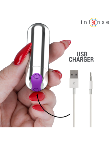 INTENSE - KAREN MINI VIBRATÓRIO RECARREGÁVEL PRATA