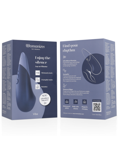 WOMANIZER - VIBE VIBRADOR SILENCIOSO DE USO À DIRETA AZUL ESCURO