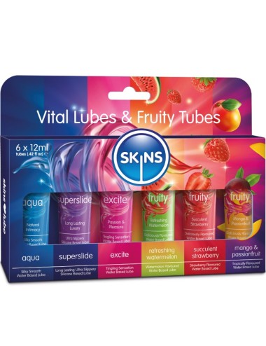 SKINS - KIT DE LUBRIFICANTES VITAL & FRUITY 6 x 12 ML