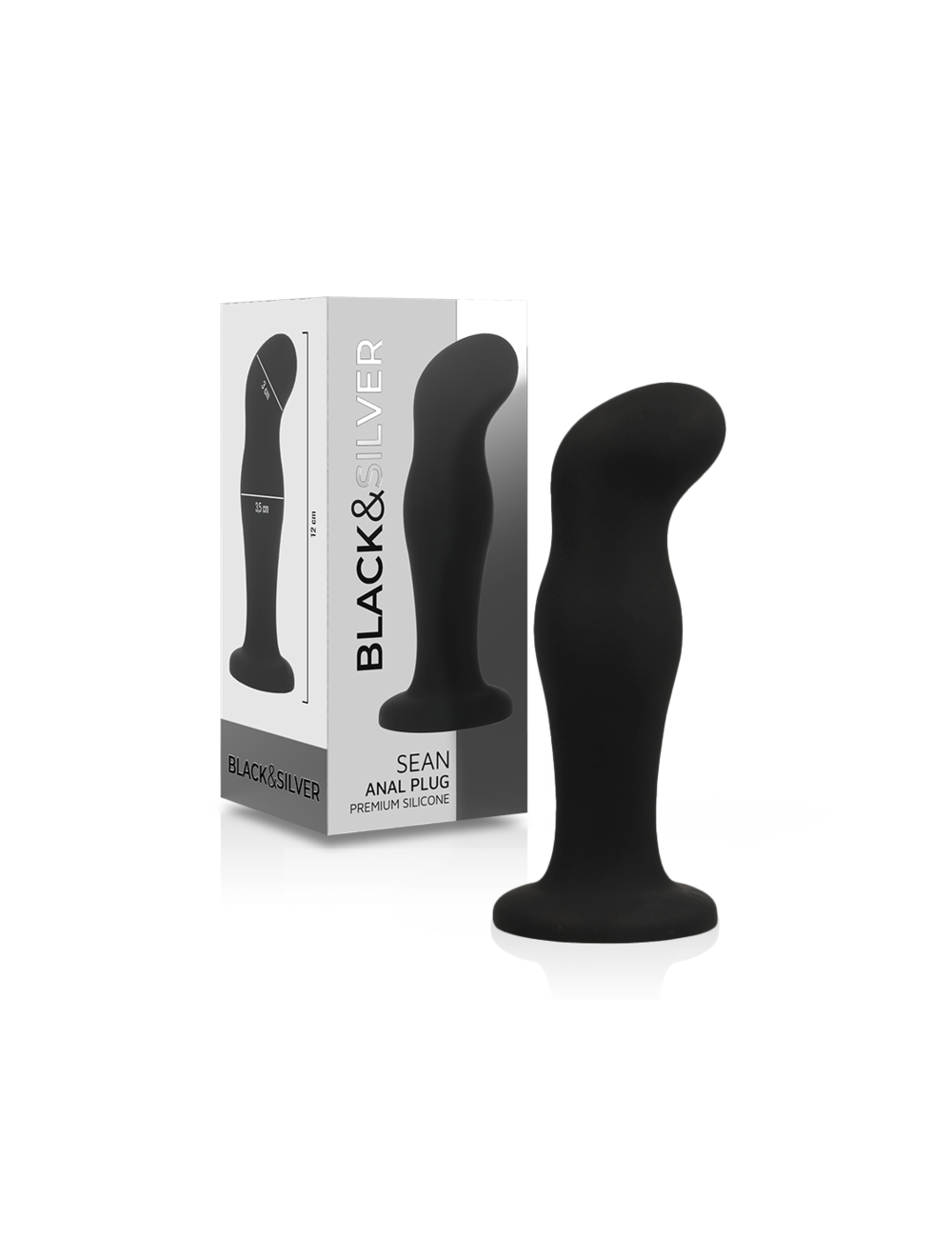 BLACK&SILVER - SEAN PLUG ANAL PREMIUM SILICONE PRETO