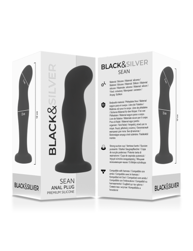 BLACK&SILVER - SEAN PLUG ANAL PREMIUM SILICONE PRETO