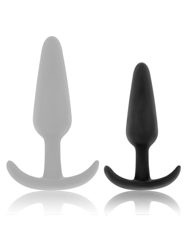 BLACK&SILVER - PLUG ANAL DE SILICONE HANSEL COM CABO PEQUENO