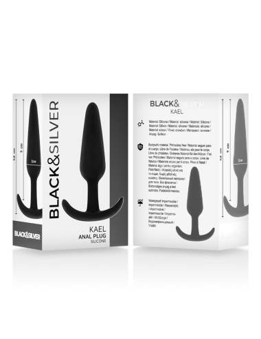 BLACK&SILVER - PLUG ANAL DE SILICONE KAEL COM CABO MÉDIO