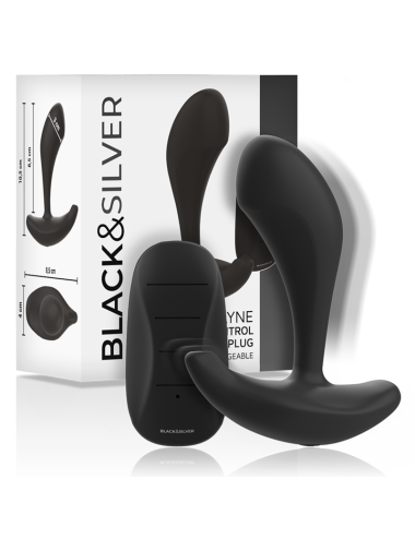 BLACK&SILVER - CONTROLE REMOTO DE SILICONE DWAYNE ANAL PLUG