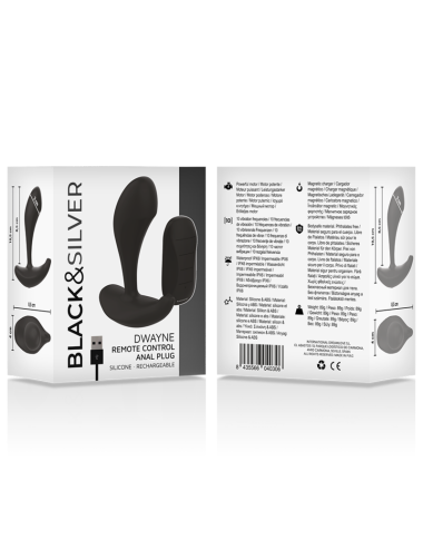 BLACK&SILVER - CONTROLE REMOTO DE SILICONE DWAYNE ANAL PLUG