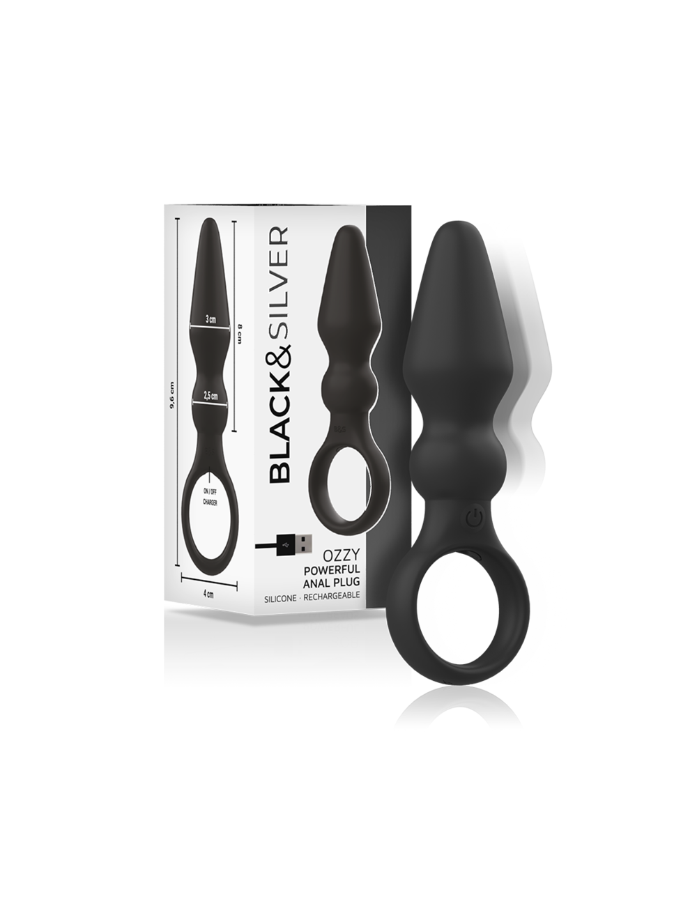 BLACK&SILVER - PLUGUE ANAL DE SILICONE PODEROSO OZZY