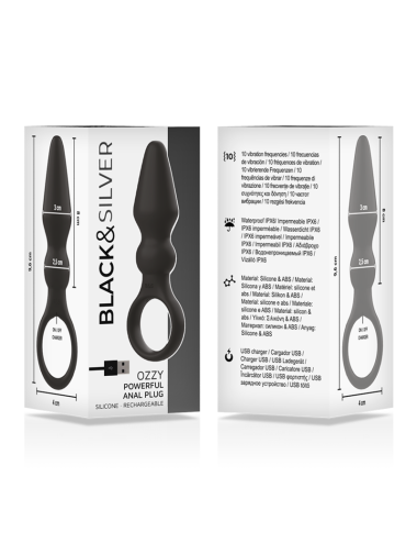BLACK&SILVER - PLUGUE ANAL DE SILICONE PODEROSO OZZY