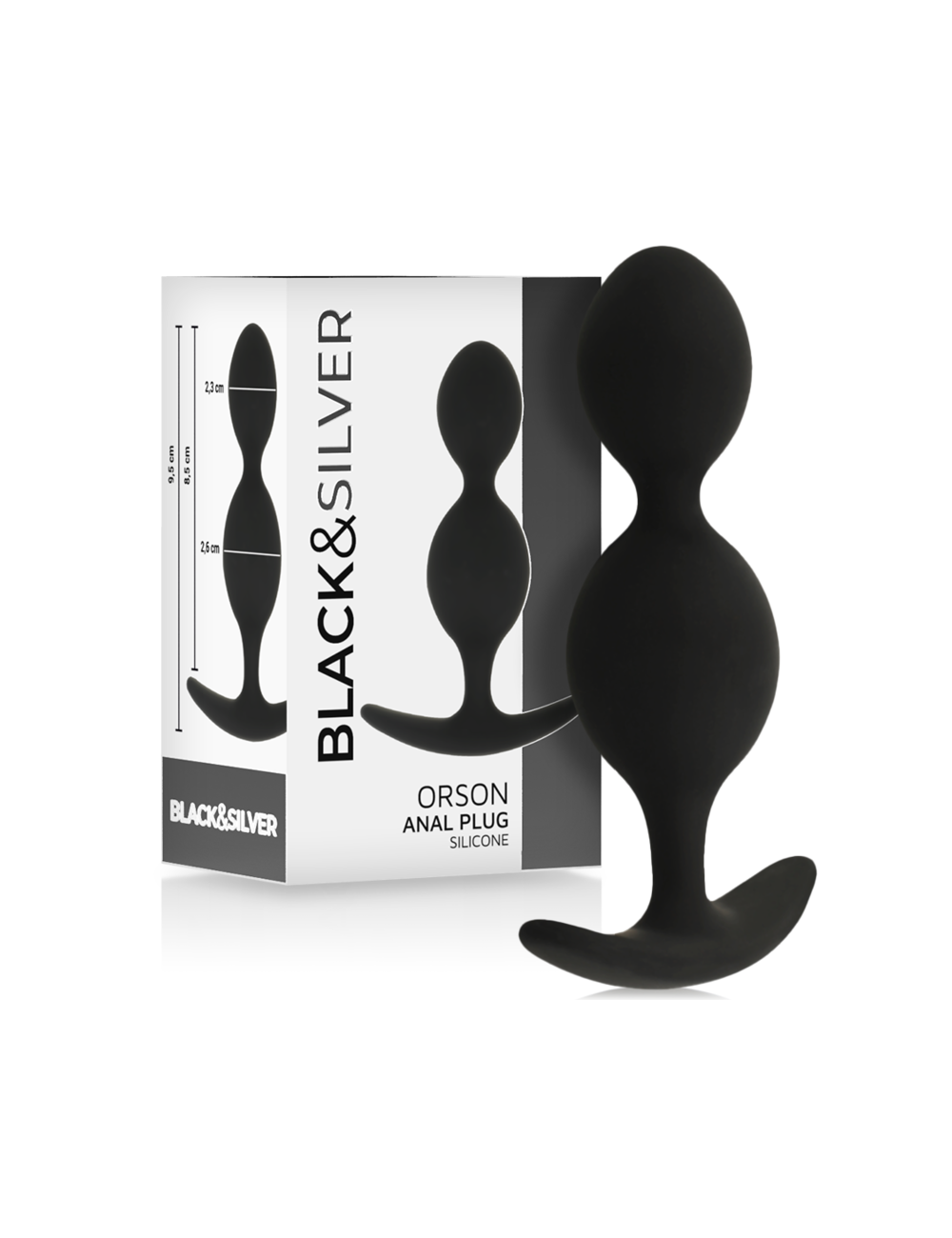 BLACK&SILVER - ORSON PLUG SILICONE 2 ONDAS ANAIS 9 CM