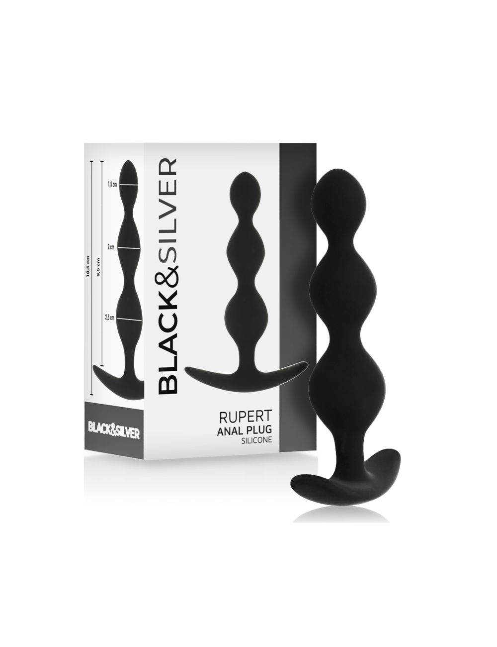 BLACK&SILVER - CORRENTE DE BOLA ANAL RUPERT 10 CM