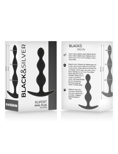 BLACK&SILVER - CORRENTE DE BOLA ANAL RUPERT 10 CM