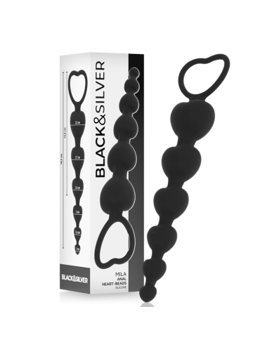 BLACK&SILVER - CADEIA DE CORAÇÕES ANAL MILA 18 CM