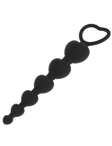 BLACK&SILVER - CADEIA DE CORAÇÕES ANAL MILA 18 CM