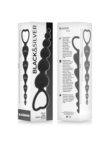 BLACK&SILVER - CADEIA DE CORAÇÕES ANAL MILA 18 CM