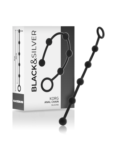 BLACK&SILVER - KORG ANAL ROSÁRIO SILICONE INICIAÇÃO 21 CM