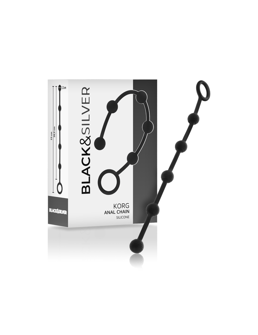 BLACK&SILVER - KORG ANAL ROSÁRIO SILICONE INICIAÇÃO 21 CM