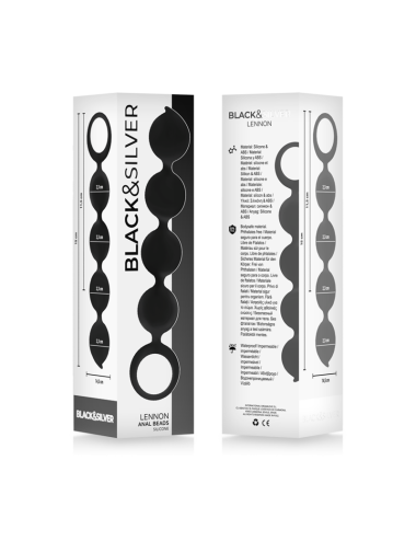 BLACK&SILVER - ROSÁRIO ANAL LENNON 4 ESFERAS DE SILICONE 15 CM