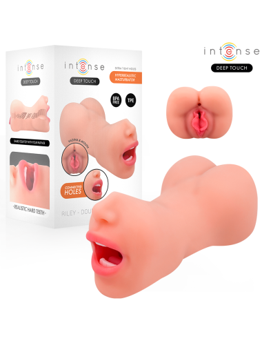 INTENSE DEEP TOUCH - MASTURBADOR RILEY COM DUPLA BOCA E VAGINA
