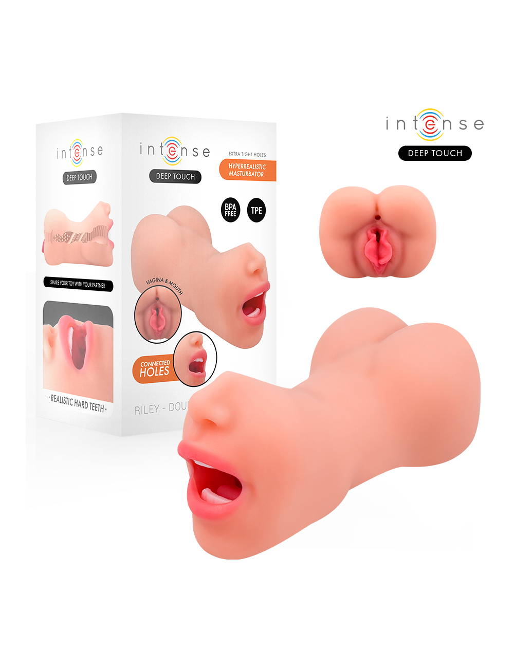 INTENSE DEEP TOUCH - MASTURBADOR RILEY COM DUPLA BOCA E VAGINA