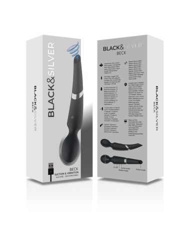 BLACK&SILVER - BECK WAND E VENTOSA 2 EM 1 SILICONE