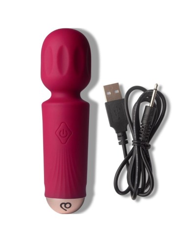 ROCKS-OFF - MINI VARINHA RECARREGÁVEL COM 16 FUNÇÕES VERMELHA AZALEIA