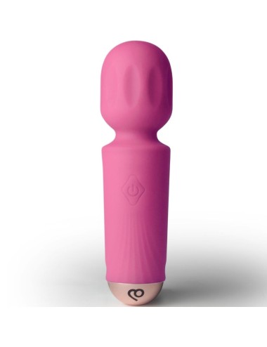 ROCKS-OFF - MINI VARINHA RECARREGÁVEL COM 16 FUNÇÕES ROSA PEÔNIA