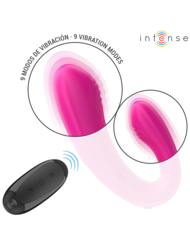 INTENSE - JANET DUAL ESTIMULADOR EM U E VIBRADOR COM CONTROLE REMOTO ROSA