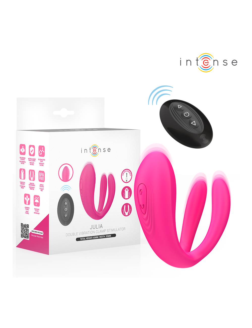 INTENSE - JULIA VIBRADOR DUPLO COM CONTROLE REMOTO