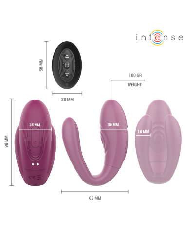 INTENSE - SANDRA ESTIMULADOR DE TOQUE E VIBRAÇÃO COM CONTROLE REMOTO