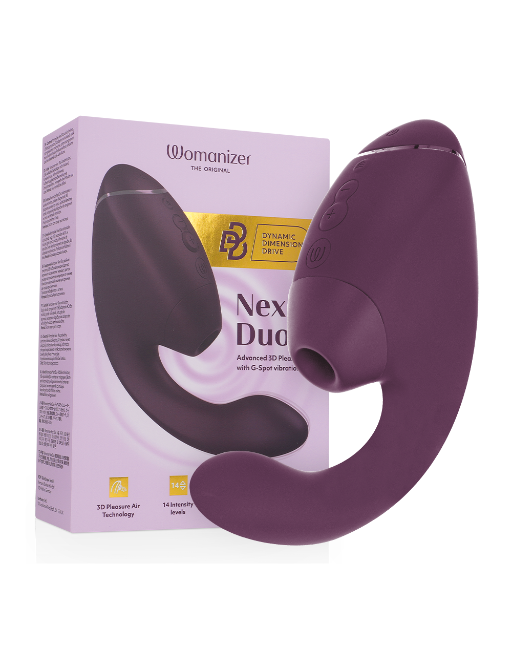 WOMANIZER - DUO NEXT Estimulador Duplo de Clitóris e Ponto G Roxo Escuro