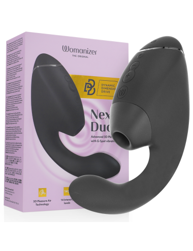 WOMANIZER - DUO NEXT ESTIMULADOR DUPLO DE CLITOR E PONTO G PRETO